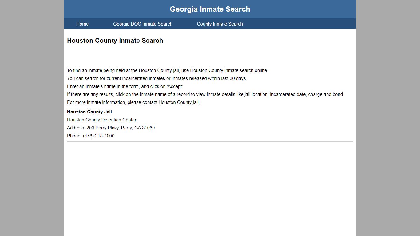 Houston County Inmate Search